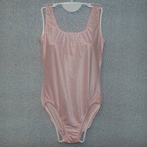 Evan-Picone Pink Striped Leotard L